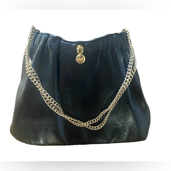 Vintage Ande leather clutch chain bag purse black - Picture 2 of 5
